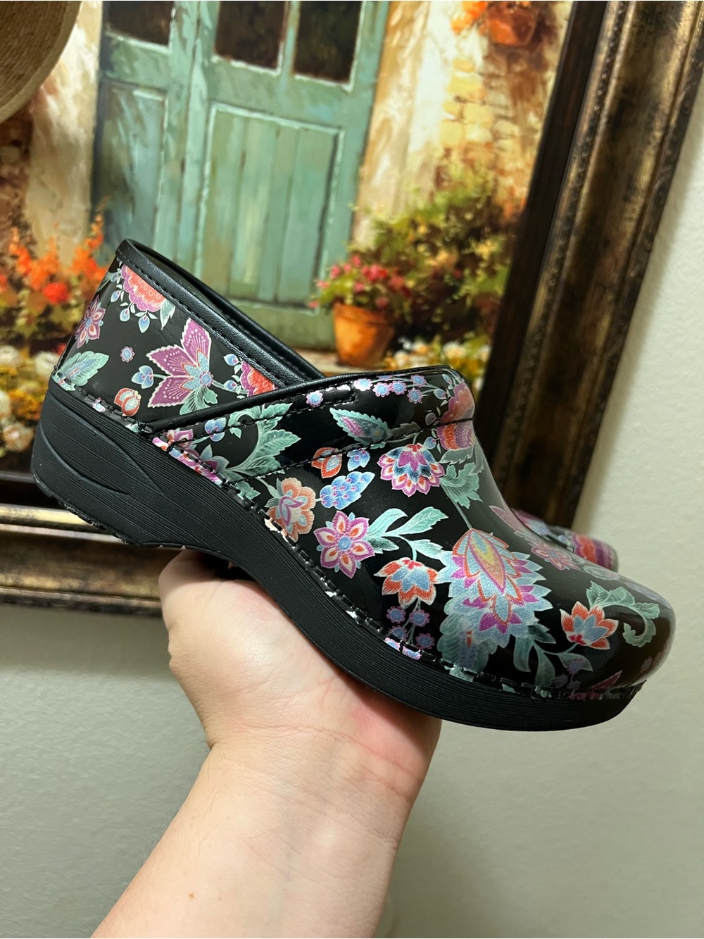 Dansko XP 2.0 Patent Paisley Floral womens clogs
